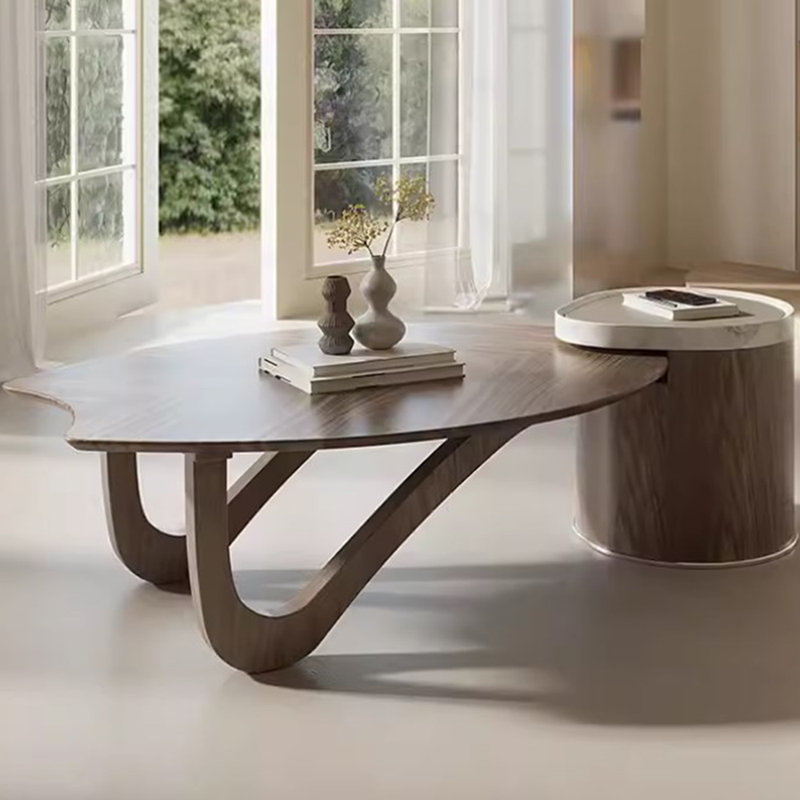 Shaped Leaf Design End Table Coffee Table