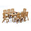 8 Seats 9 Pcs Grade-A Teak Wood Dining Set: 71" Rectangle Table And 8 Ashely Folding Reclining Arm Chairs #11AS1608-1208003844