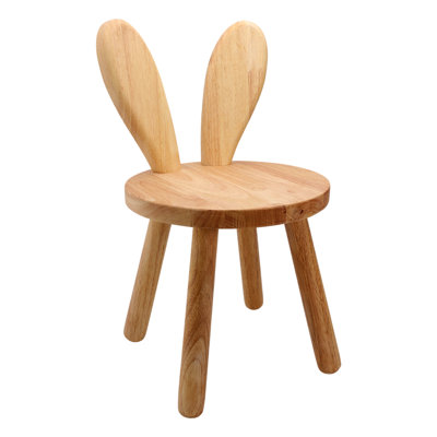 Chaise pour enfant en bois massif Cute Rabbit Ear