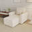Upholstered Corduroy Accent Armchair with Ottoman, Deep Seat Single Sofa Chair with Accent Pillow