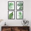 «Green Palm Leaf Forest Fern», ensemble de 4 impressions florales encadrées sur papier, 4 pièces-93012150-93012151