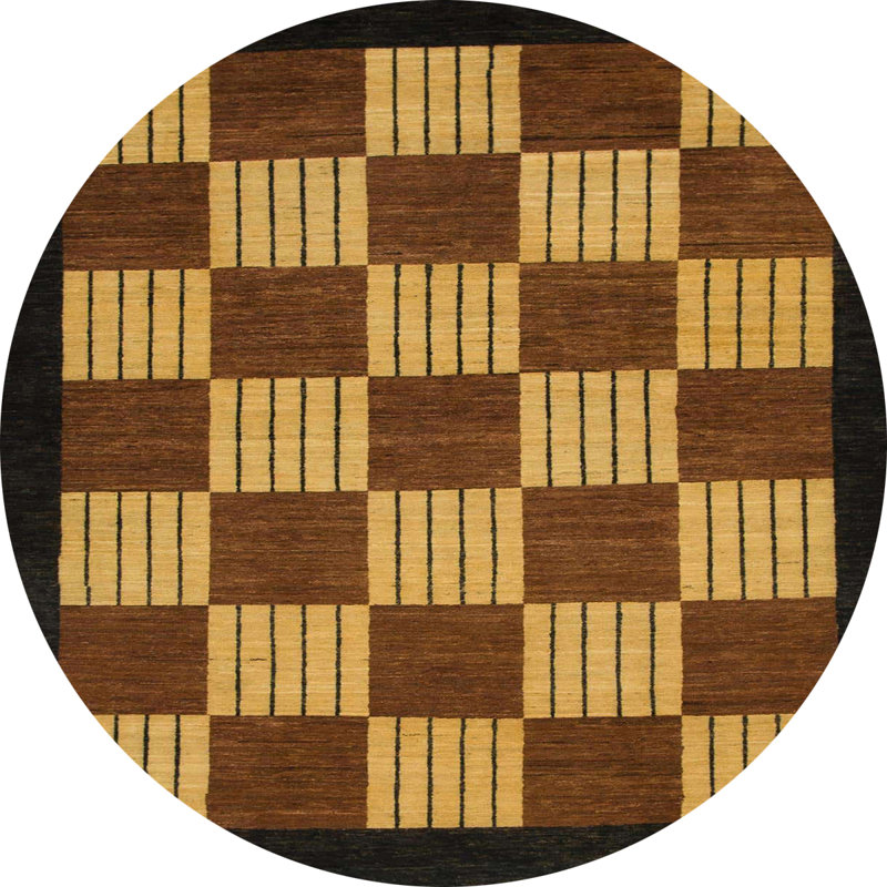 Tapis 100% abstrait 1531 lavable à la machine, Rond 7 pi