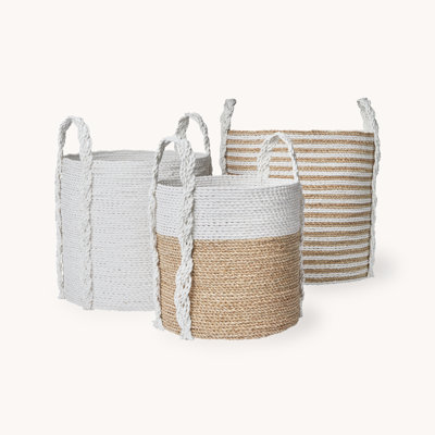 Ensemble de paniers 3 pièces en ruppie maritime