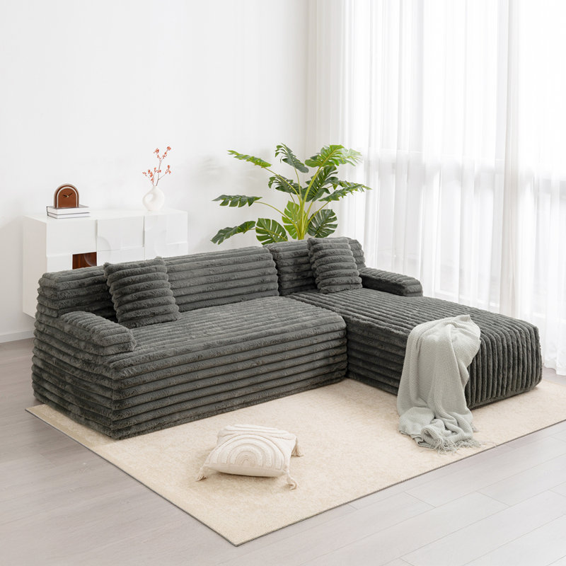 Canapé modulaire 110 po Cloud, Gris foncé
