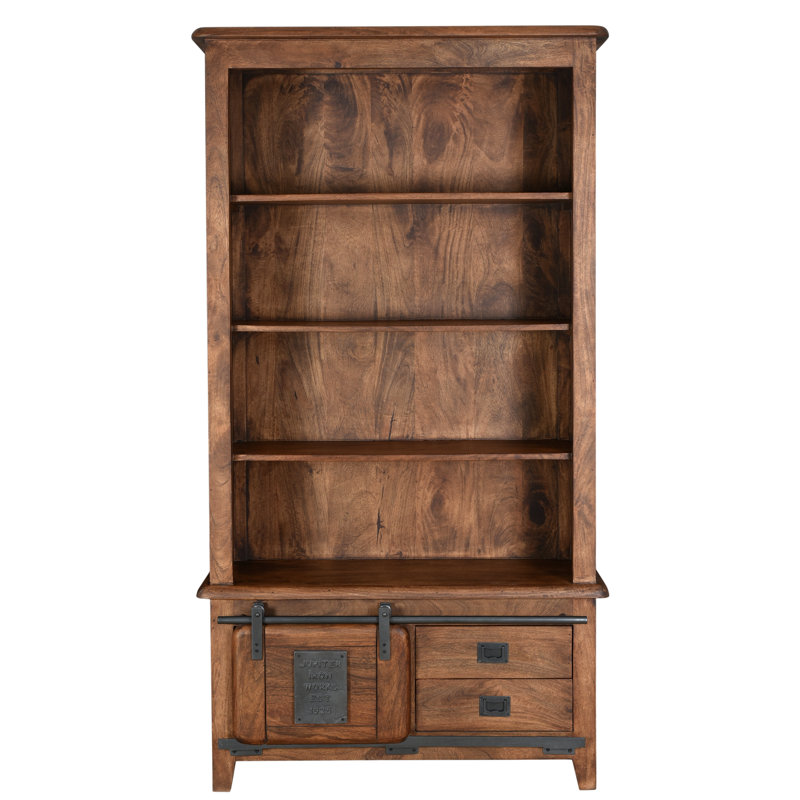Gratian 185cm H x 100cm W Solid Wood Standard Bookcase