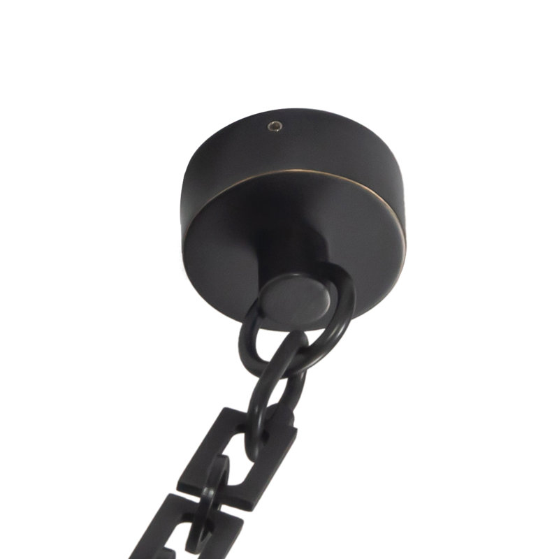 Mineral 5-Light Brass dimmable LED Chandelier, Opal Glass, Oil Rubbed Bronze