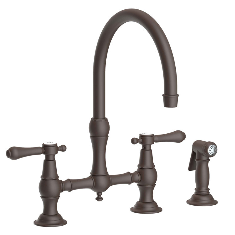 Chesterfield Bridge Kitchen Faucet with Side Spray, Oil Rubbed Bronze