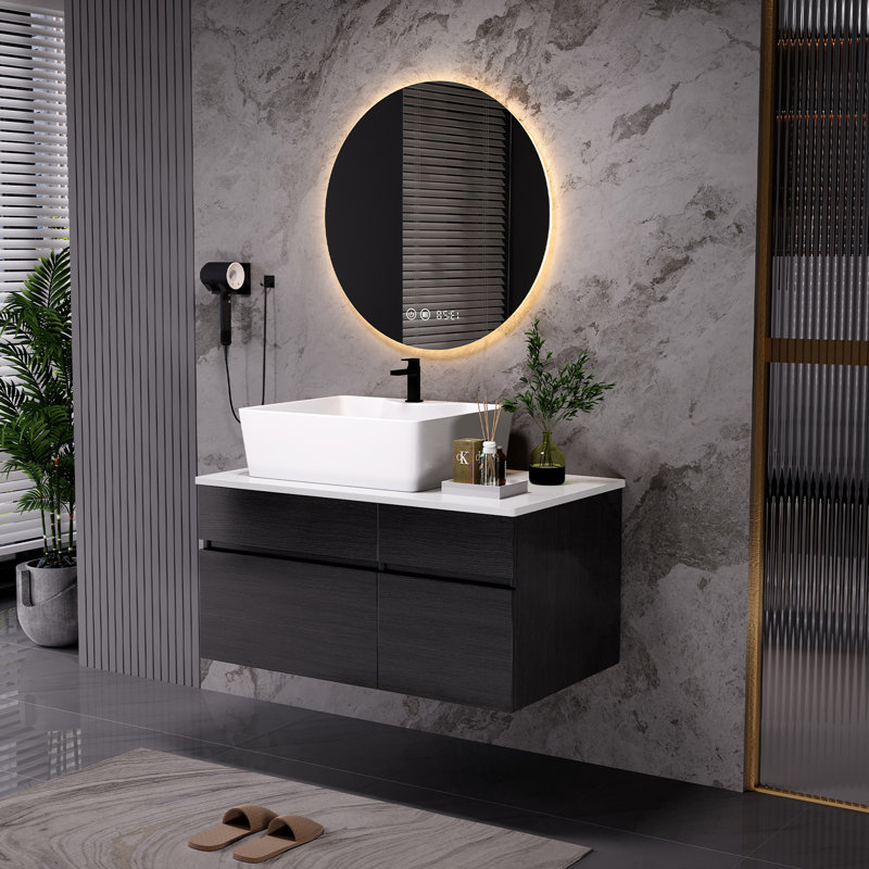 Floating Small Bathroom Vanity with Sink