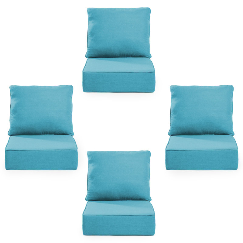 Outdoor Cushions For Patio Furniture,Outdoor Seat Cushion Set 24 X 24 X 6 Inch,Waterproof & Fade Resistant Outdoor Chair Cushions,Deep Patio Chair Cushion With Removable Cover