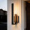 15 po Applique murale d'extérieur 1 lumière DEL noir sable intégrée - intensité variable 3000K, cote humide, style contemporain