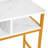 Polidoro White 41.3" Marble Pattern Manicure Table Nail Organizer