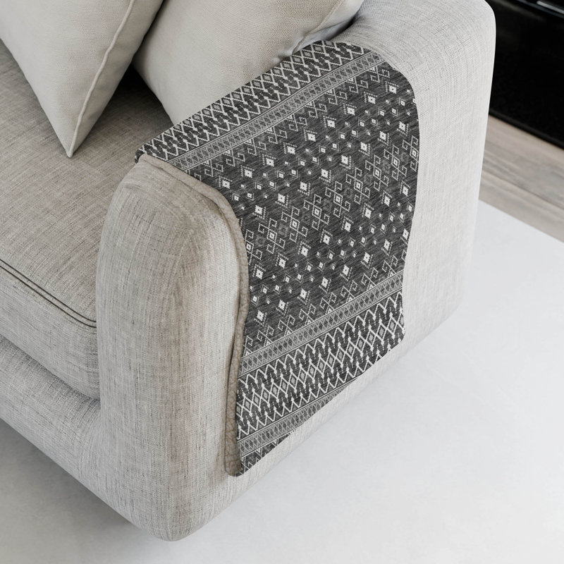 Jeté bohème Addison Sherpa ASB708, Gris