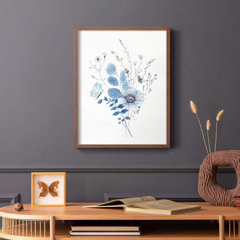 «Indigo Gathering II», reproduction encadrée - bois massif, H 28 po x l 22 po, Brun