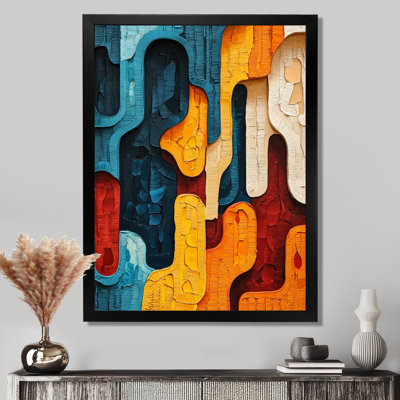Urban Jazz Transitional Blue And Yellow Collage III - Abstract Canvas Prints