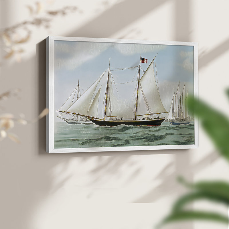Série nautique - CXLV - Impression encadrée - Restickable, H 22 po x l 28 po, Blanc