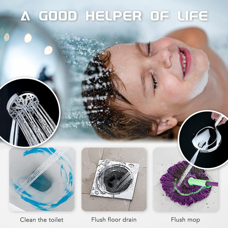 10'' Chrome Rainfall Shower Head with Handheld Combo and Adjustable Arm