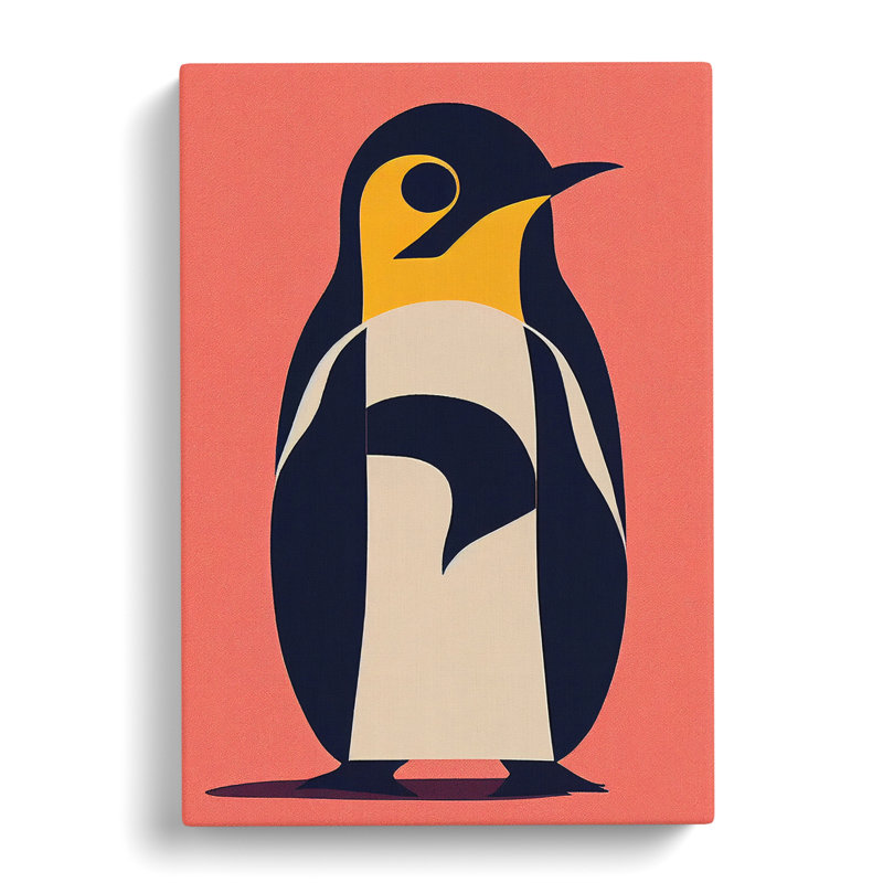 Penguin Abstract No.5 - Wall Art, Wrapped Canvas, 76cm H x 50cm W, No Matte