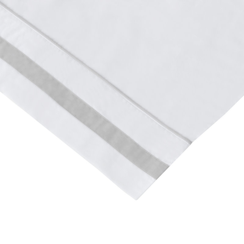 Classic Double Border Pcase, Gray, Queen Pillow Case
