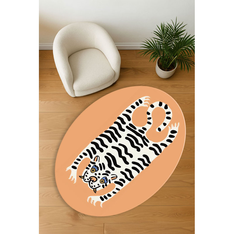 Tapis ovale Peach Tiger Tamer