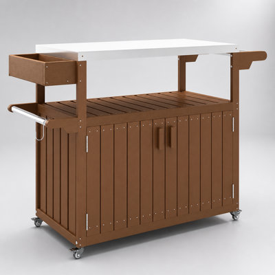 Chariot-bar avec rangement Outsunny