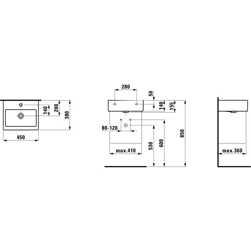 Living City 17.72'' L Bathroom Sink, Single