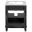 Meuble-lavabo moderne de 24 po avec lavabo supérieur, structure en bois massif et grand rangement, armoire rectangulaire noire pour planches de design, style rétro, deux portes, rangement idéal