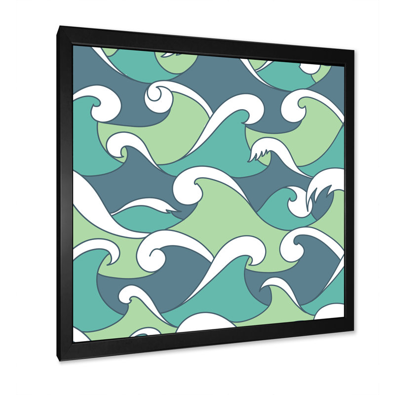 " Abstract Waves ", 16" H x 16" W x 1" D, Black Picture Framed