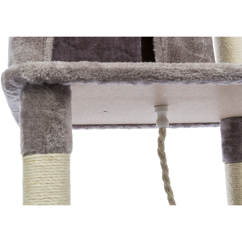 TRIXIE Eduardo 56.3" Cat Tree 4-Level Sisal Scratching Posts Plush Condo Hammock & Platforms Play Rope Dangling Cat Toy