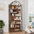  8-tier Cd Storage Racks,cds Dvds Game Video Media Organizer Cabinet With 7 Shelves,78.7" Arched-top Industrial Tall Bookshelf Display Bookcase -1632710248
