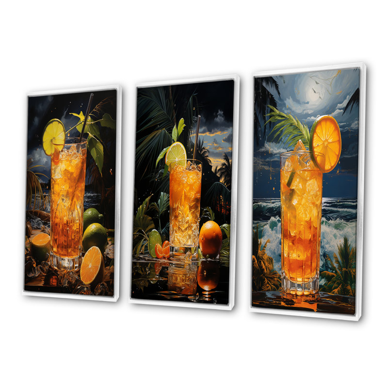 Hurricane Horizon Cocktail Harmony, Cadre flottant blanc, H 28 po x l 36 po