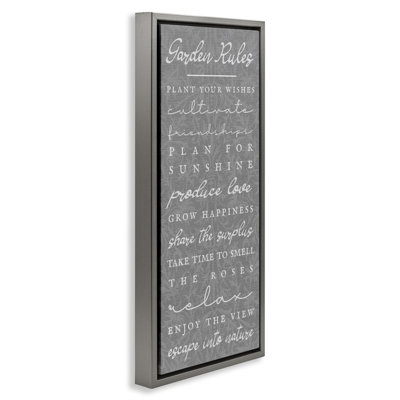 Comforting Garden Rules Floating Frame, design by Lil' Rue