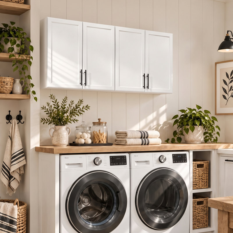 Armoire murale de 48 po de largeur pour buanderie et cuisine
