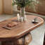 Table basse ovale en bois massif Wabi-sabi