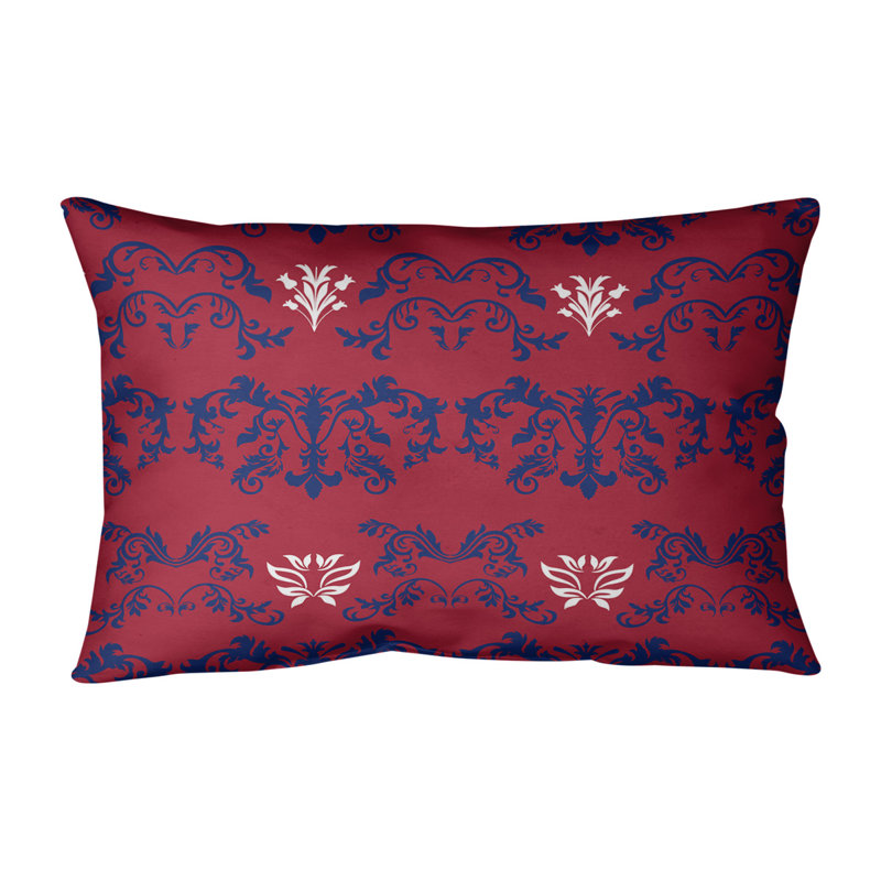 Housse de coussin Football Baroque, Polyester sergé, Bleu foncé / rouge / blanc