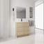 Meuble-lavabo autoportant de 42 po avec lavabo en résine et 2 portes d'armoire à fermeture en douceur, contreplaqué, chêne Dune (Kd-Packing)