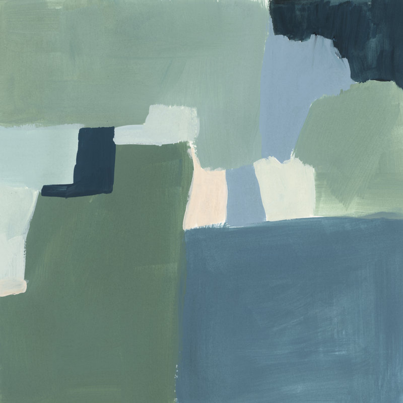 Teal And Sage I by Victoria Barnes - Wrapped Canvas Painting, 76cm H x 76cm W