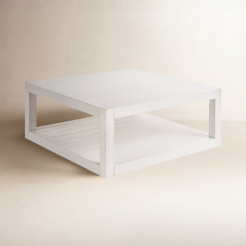 Rosalie Solid Wood Top Single Coffee Table, 17" H x 38" L x 38" W
