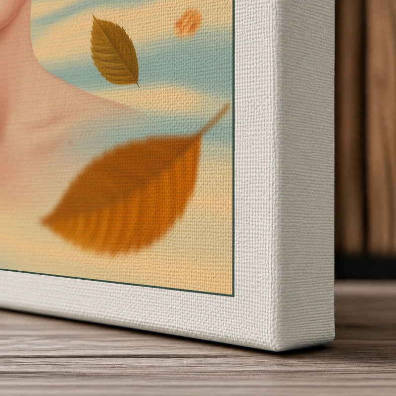 Rose-Crowned Reverie Boho 1 Piece Wrapped Canvas Wall Art, 36x24 - 91.4 x 61.0 cm, Cream Border
