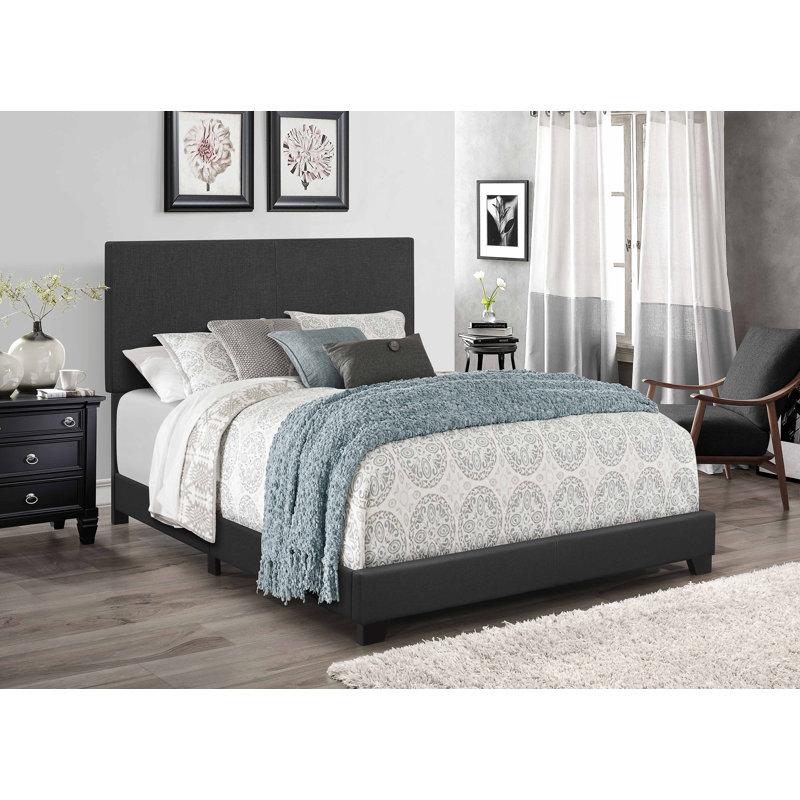 Caponi Upholstered Standard Bed, Twin, Dark Gray