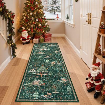  Tapis lavable de Noël, tapis de Noël modernes, confortables et antidérapants