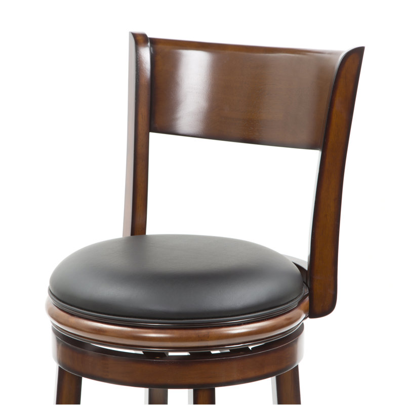 Analuz Swivel Counter, Bar and Extra Tall Wood Stool, Cappuccino, Bar Stool (30" Seat Height), Black