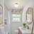 1-light Oval Glass Semi Flush Mount