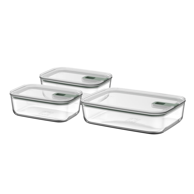 Contenant alimentaire en verre borosilicaté 6 pièces EasyLip 2.0, fabriqué aux Pays-Bas