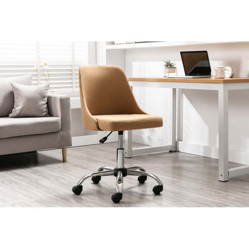 Viggo Fabric Office Chair with Chrome Base, Brown