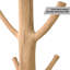 Lily's Living Mangosteen Tree Floor Coat Rack W/Iron Stand, 80 Inch Tall, Natural Wood And Black