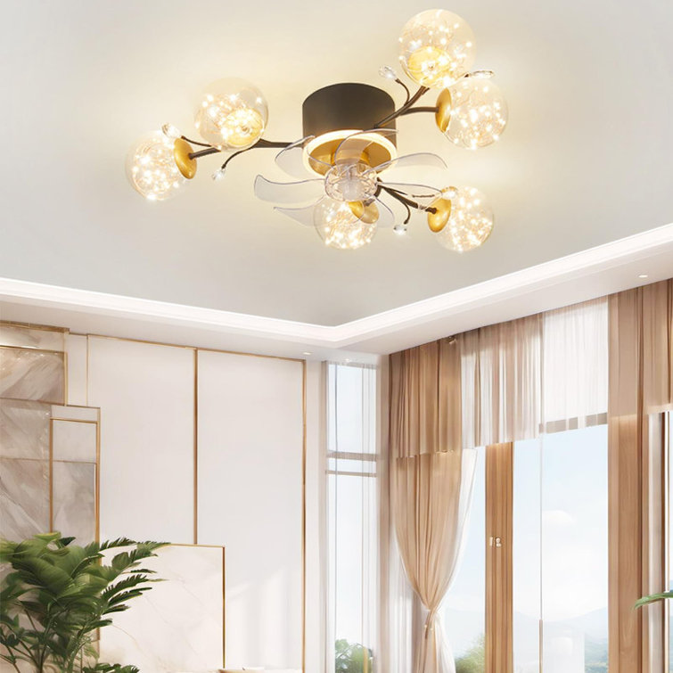 Iftikar 33“ Ceiling Fan with 6 lights