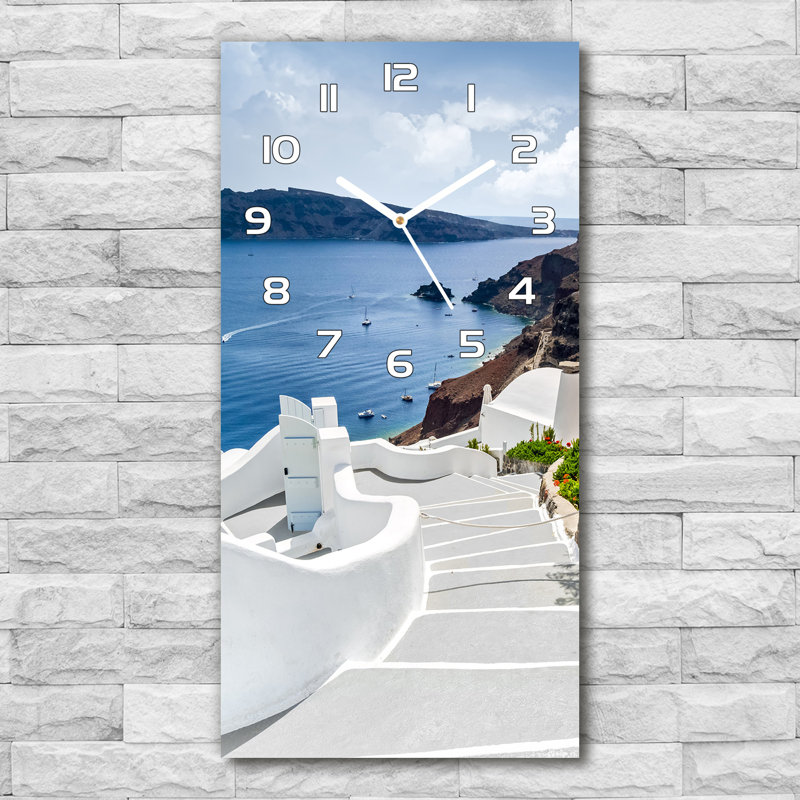 Insiya Glass Wall Clock, Blue/White