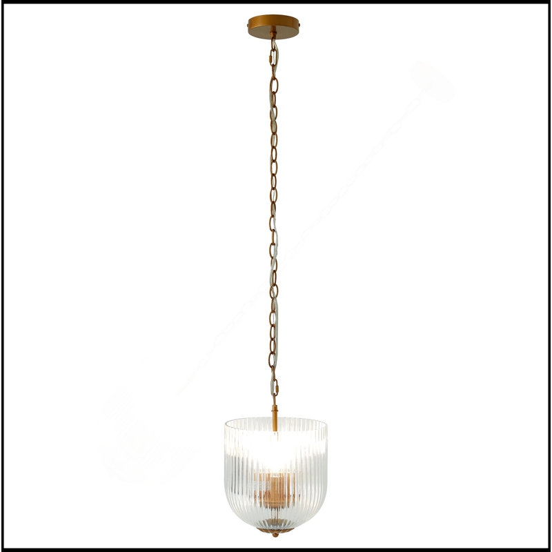 Luminaire suspendu - Or grossier + verre transparent