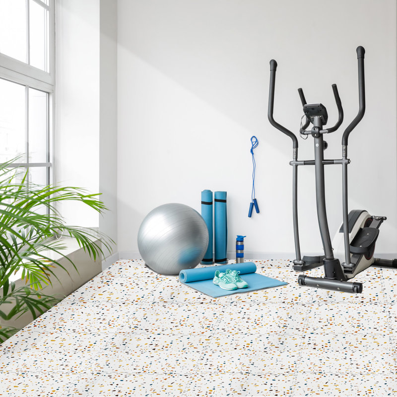 Carreaux de sol en mousse de grain de bois imperméable Sorbus, 24 tuiles, 96 pieds carrés, emboîtement, confettis, Confettis