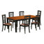 Ensemble de table de salle à manger 7 pièces composé d'une table de salle à manger rectangulaire avec feuille papillon et 6 chaises de salle à manger en similicuir, noir et cerise-106915008-109867252-109867254